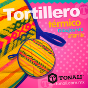 Tortillero Térmico Redondo Dibujos MX Amarillo