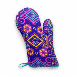 Guante para cocina huichol morado Tonali