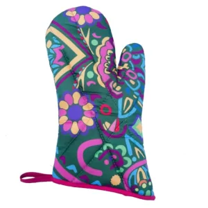 Guante para Cocina Termico Arte Huichol Verde