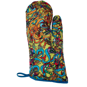 Guante Para Cocina Serpirnte Azteca Amarillo